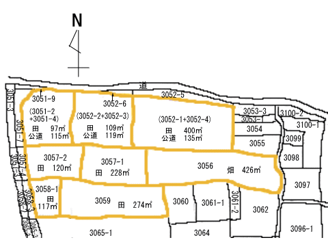 富山市下大久保にある売地の平面図