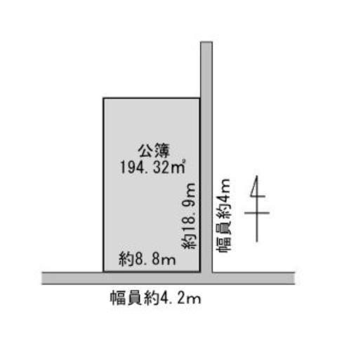 富山市上袋の売地の平面図