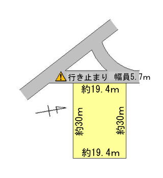 富山市四方荒屋の売地の平面図
